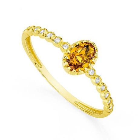 Anel em Ouro 18k Zircônia Amarela e Branca an32023 - Joiasgold Menor preço em Anel em Ouro 18k Zircônia Amarela e Branca an32023 - Joiasgold