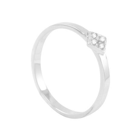 Anel em Ouro Branco 18K com Diamantes - AU5001 - Bruna tessaro Menor preço em Anel em Ouro Branco 18K com Diamantes - AU5001 - Bruna tessaro
