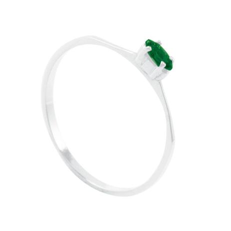 Anel em Ouro Branco 18K com Esmeralda - AU4728 - Bruna tessaro Menor preço em Anel em Ouro Branco 18K com Esmeralda - AU4728 - Bruna tessaro