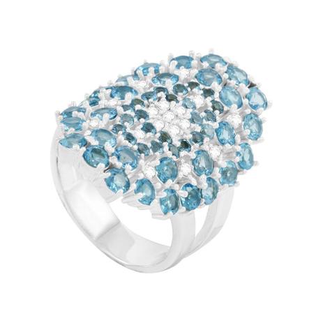 Anel em Ouro Branco 18K com Topázio e Diamantes - AU1242 - Bruna tessaro Menor preço em Anel em Ouro Branco 18K com Topázio e Diamantes - AU1242 - Bruna tessaro