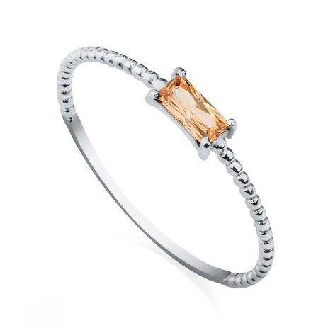 Anel em Ouro Branco 18k Zircônia Champagne an32837 - Joiasgold é boa?