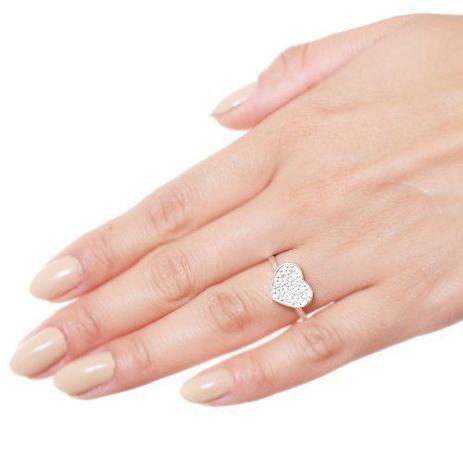 Anel Feminino Coração Varias Zircônias Em Prata Original - Gabriela costa semi jóias Menor preço em Anel Feminino Coração Varias Zircônias Em Prata Original - Gabriela costa semi jóias
