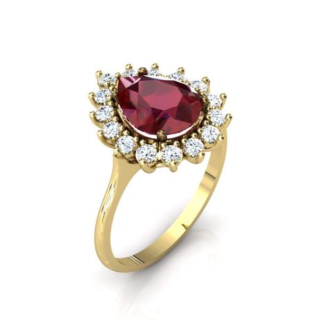 Anel Flor De Pedras Zircônias Gota Em Ouro 18K - Pontochic Menor preço em Anel Flor De Pedras Zircônias Gota Em Ouro 18K - Pontochic