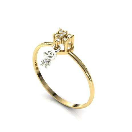 Anel Ouro 18k Coração Pingente Menino Pedras Diamantes - Pontochic Menor preço em Anel Ouro 18k Coração Pingente Menino Pedras Diamantes - Pontochic