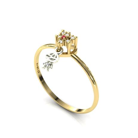 Anel Ouro 18k Coração Pingente Menino Pedras Rubi Diamantes - Pontochic Menor preço em Anel Ouro 18k Coração Pingente Menino Pedras Rubi Diamantes - Pontochic