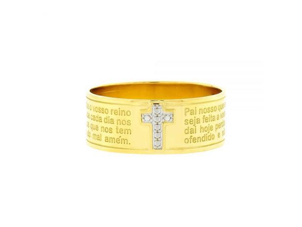 Anel Ouro 18K Pai Nosso - Usejoias Menor preço em Anel Ouro 18K Pai Nosso - Usejoias