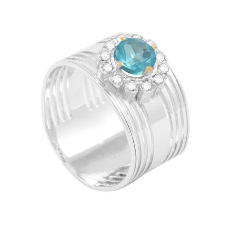 Anel Ouro Branco 18K Apatita e Diamantes - AU1635 - Bruna tessaro Menor preço em Anel Ouro Branco 18K Apatita e Diamantes - AU1635 - Bruna tessaro