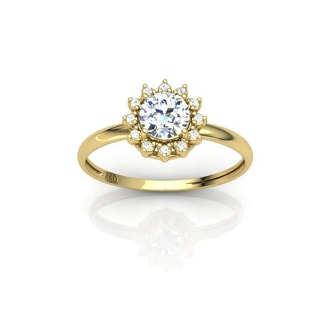 Anel Redondo Pedras Zircônia Ouro 18K - Pontochic Menor preço em Anel Redondo Pedras Zircônia Ouro 18K - Pontochic
