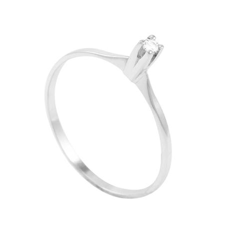 Anel Solitário em Ouro Branco 18k com Diamante - AU3131 - Bruna tessaro Menor preço em Anel Solitário em Ouro Branco 18k com Diamante - AU3131 - Bruna tessaro