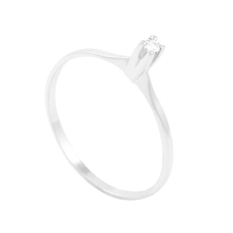 Anel Solitário em Ouro Branco 18K com Diamante - AU4136 - Bruna tessaro Menor preço em Anel Solitário em Ouro Branco 18K com Diamante - AU4136 - Bruna tessaro