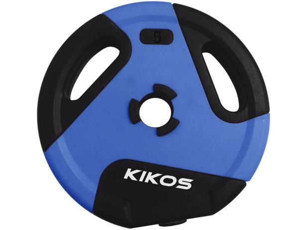 Anilha 5kg Preto e Azul Kikos - Style Menor preço em Anilha 5kg Preto e Azul Kikos - Style
