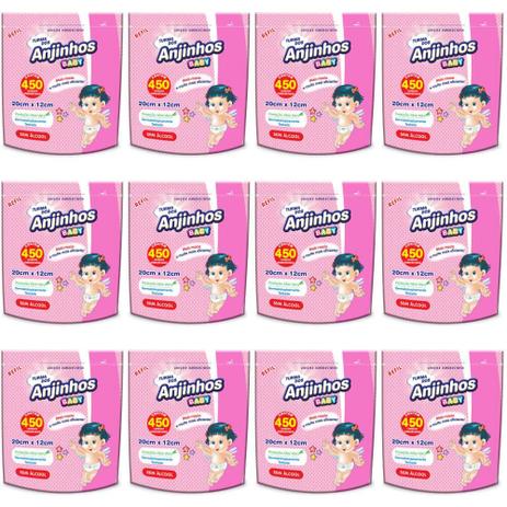 Anjinhos Lenços Umedecidos Refil Meninas C/450 (Kit C/12) Menor preço em Anjinhos Lenços Umedecidos Refil Meninas C/450 (Kit C/12)