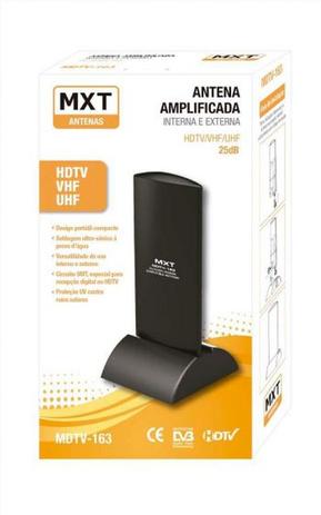 Antena Amplificada HDTV UHF/VHF Digital Interna Externa 25DB - MDTV-163 - MXT Menor preço em Antena Amplificada HDTV UHF/VHF Digital Interna Externa 25DB - MDTV-163 - MXT