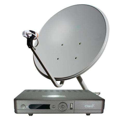 Antena com Decoder KU 60cm Kit Claro TV Pre Pago com LNB Single - Cromus Menor preço em Antena com Decoder KU 60cm Kit Claro TV Pre Pago com LNB Single - Cromus