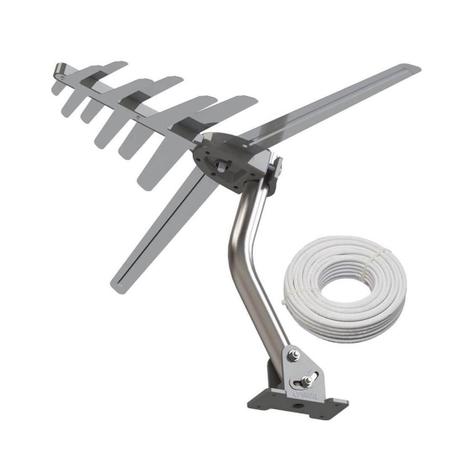 Antena Digital Externa 4 em 1 VHF, FM, UHF - HDTV + Cabo Coaxial 16mts - SHD-8100K - Brasforma Menor preço em Antena Digital Externa 4 em 1 VHF, FM, UHF - HDTV + Cabo Coaxial 16mts - SHD-8100K - Brasforma