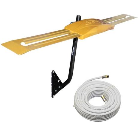 Antena Digital Externa Capte Ouro com Cabo Coaxial de 15 metros e Mastro Articulável 50 cm Menor preço em Antena Digital Externa Capte Ouro com Cabo Coaxial de 15 metros e Mastro Articulável 50 cm