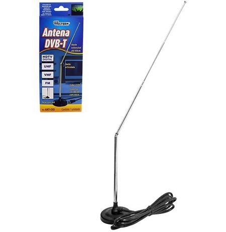 Antena digital interna para tv dvb-t hdtv / uhf / vhf / fm base com ima - Western Menor preço em Antena digital interna para tv dvb-t hdtv / uhf / vhf / fm base com ima - Western