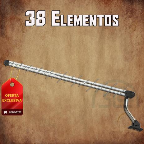 Antena Externa Log 38 elementos Sinal UHF, Digital e HDTV SL-3800 PLUS - Brasforma Menor preço em Antena Externa Log 38 elementos Sinal UHF, Digital e HDTV SL-3800 PLUS - Brasforma