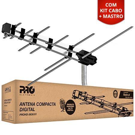 Antena para tv digital uhf vhf fm 12 elementos 6dbi prohd3630 01 - Proeletronic Menor preço em Antena para tv digital uhf vhf fm 12 elementos 6dbi prohd3630 01 - Proeletronic