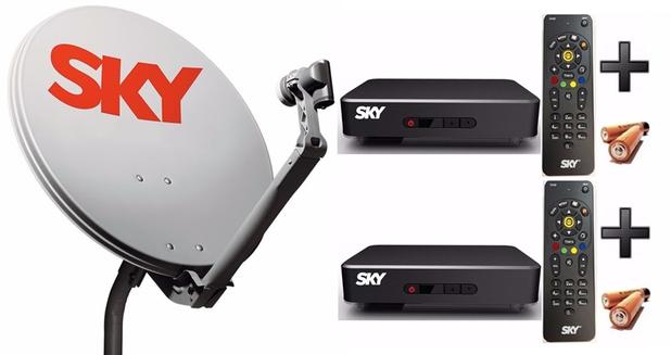 Antena Sky Pré Pago Flex Hd com 2 Receptores - Vivensis Menor preço em Antena Sky Pré Pago Flex Hd com 2 Receptores - Vivensis