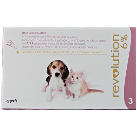 Anti Pulgas Revolution Filhote 15 mg Até 2,5 Kg 3 Pipetas - Zoetis Menor preço em Anti Pulgas Revolution Filhote 15 mg Até 2,5 Kg 3 Pipetas - Zoetis