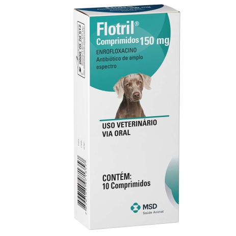 Antibiótico de uso Veterinário Flotril 150 Mg Cães - Msd Menor preço em Antibiótico de uso Veterinário Flotril 150 Mg Cães - Msd