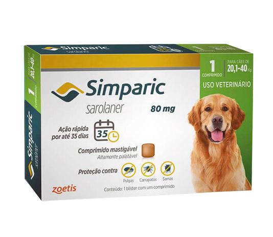 Antipulga e carrapato - Simparic 80 mg - Zoetis Menor preço em Antipulga e carrapato - Simparic 80 mg - Zoetis
