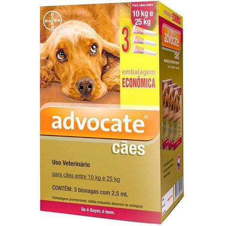 Antipulgas Bayer Advocate Cães 2,5 ml 10 a 25kg Combo Leve 3 Pague 2 Menor preço em Antipulgas Bayer Advocate Cães 2,5 ml 10 a 25kg Combo Leve 3 Pague 2