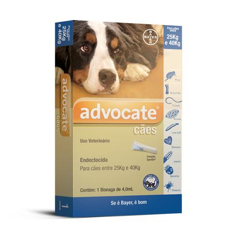Antipulgas Bayer Advocate Para Cães de 25 a 40 Kg Menor preço em Antipulgas Bayer Advocate Para Cães de 25 a 40 Kg