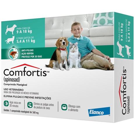 Antipulgas Comfortis 560mg Cães De 9 A 18kg E Gatos 5 A 11kg - Elanco Menor preço em Antipulgas Comfortis 560mg Cães De 9 A 18kg E Gatos 5 A 11kg - Elanco