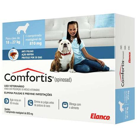 Antipulgas Comfortis 810mg Cães De 19 A 27 Kg 1 Comprimido - Elanco Menor preço em Antipulgas Comfortis 810mg Cães De 19 A 27 Kg 1 Comprimido - Elanco