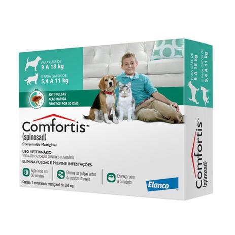 Antipulgas Comfortis Elanco 560mg para Cães de 9 a 18kg e Gatos de 5,4 a 11kg Menor preço em Antipulgas Comfortis Elanco 560mg para Cães de 9 a 18kg e Gatos de 5,4 a 11kg