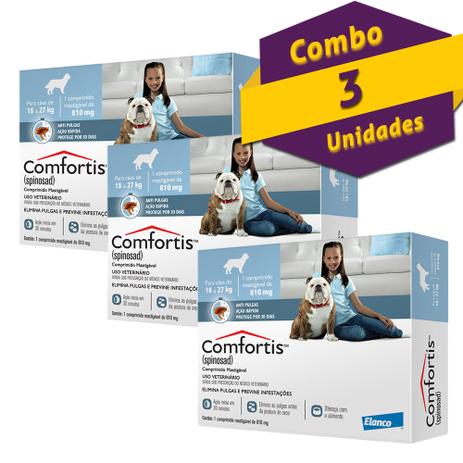 Antipulgas Comfortis Elanco Kit com 3 para Cães de 18 a 27 Kg Menor preço em Antipulgas Comfortis Elanco Kit com 3 para Cães de 18 a 27 Kg