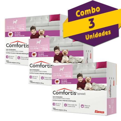 Antipulgas Comfortis Elanco Kit Com 3 Para Cães De 2,3 A 4,5 Kg Menor preço em Antipulgas Comfortis Elanco Kit Com 3 Para Cães De 2,3 A 4,5 Kg