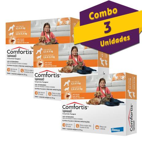 Antipulgas Comfortis Elanco Kit Com 3 Para Cães De 4,5 A 9 Kg Menor preço em Antipulgas Comfortis Elanco Kit Com 3 Para Cães De 4,5 A 9 Kg