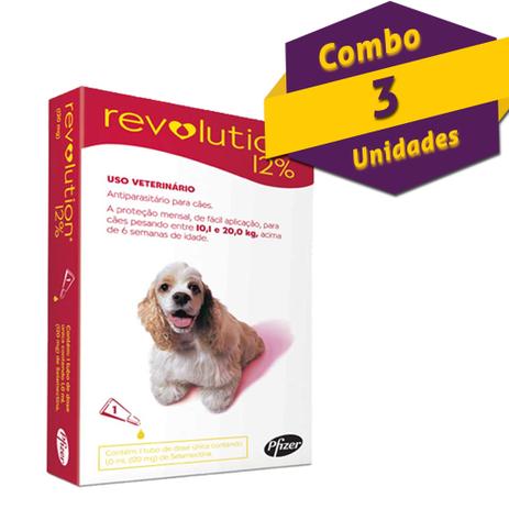 Antipulgas e Anticarrapatos Revolution 12 Combo para Cães de 10 a 20 Kg Menor preço em Antipulgas e Anticarrapatos Revolution 12 Combo para Cães de 10 a 20 Kg