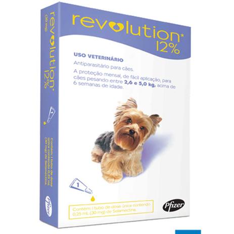 Antipulgas e Anticarrapatos Revolution 12 para Cães de 2,5 a 5 Kg Menor preço em Antipulgas e Anticarrapatos Revolution 12 para Cães de 2,5 a 5 Kg