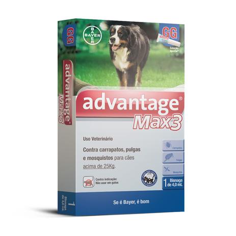 Antipulgas e Carrapatos Bayer Advantage MAX3 Para Cães Acima de 25 Kg Menor preço em Antipulgas e Carrapatos Bayer Advantage MAX3 Para Cães Acima de 25 Kg