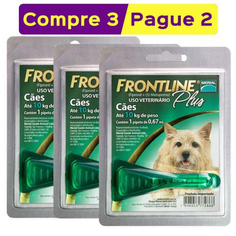 Antipulgas E Carrapatos Frontline Plus Para Cães Combo De 1 A 10 Kg - Merial Menor preço em Antipulgas E Carrapatos Frontline Plus Para Cães Combo De 1 A 10 Kg - Merial