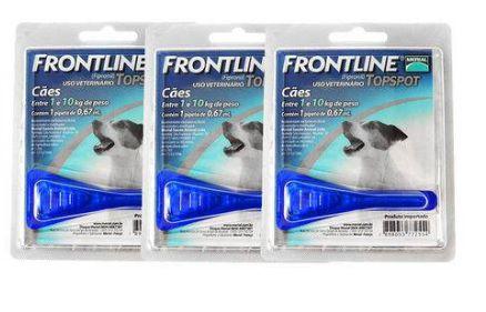 Antipulgas E Carrapatos Frontline Top Spot Para Cães Combo De 1 A 10 Kg 3 unid - Merial Menor preço em Antipulgas E Carrapatos Frontline Top Spot Para Cães Combo De 1 A 10 Kg 3 unid - Merial