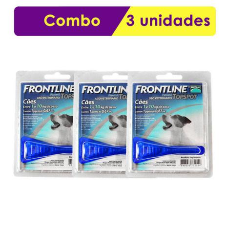 Antipulgas E Carrapatos Frontline Top Spot Para Cães Combo De 1 A 10 Kg - Merial Menor preço em Antipulgas E Carrapatos Frontline Top Spot Para Cães Combo De 1 A 10 Kg - Merial