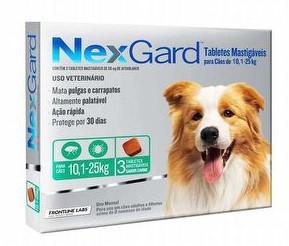 Antipulgas E Carrapatos Merial Nexgard 10,1 À 25kg Com 03 Tabletes Menor preço em Antipulgas E Carrapatos Merial Nexgard 10,1 À 25kg Com 03 Tabletes