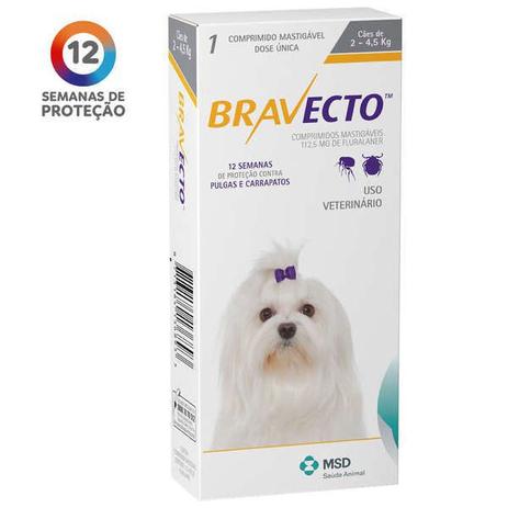 Antipulgas e Carrapatos MSD Bravecto para Cães de 2 a 4,5 KG - Bravecto, Msd Saúde Animal é boa?