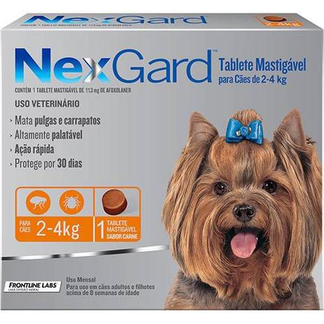 Antipulgas e Carrapatos para Cães Nexgard P de 2 a 4kg Tablete Mastigável - Merial Menor preço em Antipulgas e Carrapatos para Cães Nexgard P de 2 a 4kg Tablete Mastigável - Merial