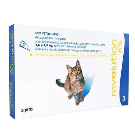 Antipulgas E Carrapatos Zoetis Revolution 6 0,75ml Para Gatos De 2,5 a 7,5Kg Com 3 Unidades é boa?
