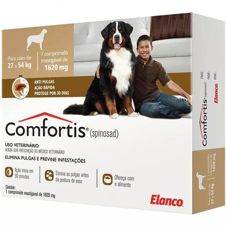 Antipulgas Elanco Comfortis 1620mg Para Cães De 27kg A 54kg Menor preço em Antipulgas Elanco Comfortis 1620mg Para Cães De 27kg A 54kg