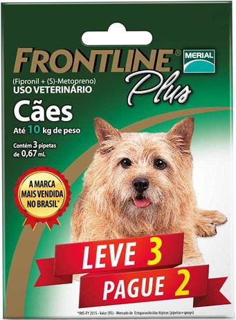 Menor preço em Antipulgas Frontline Plus 1 a 10KG-Leve 3 Pague 2 - Merial