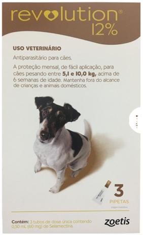 Antipulgas Revolution para Cães de 5 a 10kg - 3 pipetas - Zoetis Menor preço em Antipulgas Revolution para Cães de 5 a 10kg - 3 pipetas - Zoetis