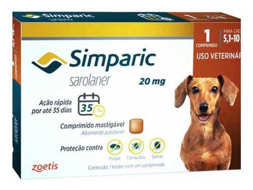 Antipulgas Zoetis Simparic 20mg Para Cães 5 A 10 Kg Menor preço em Antipulgas Zoetis Simparic 20mg Para Cães 5 A 10 Kg