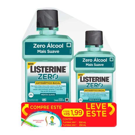 Antisséptico Bucal Listerine Zero Leve 500ml + 250ml é boa?